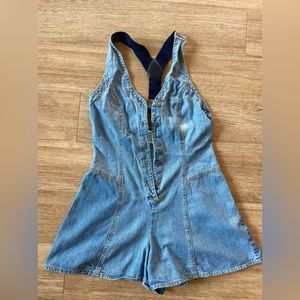 Jean button up romper